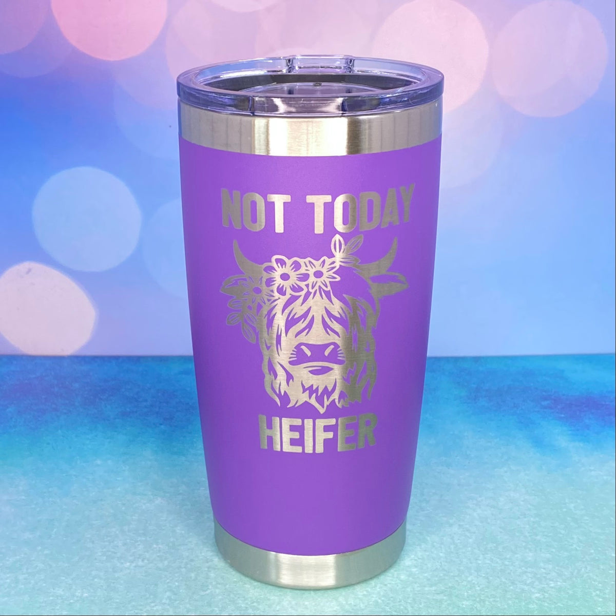Not Today Heifer - 16 oz Frosted Glass Tumbler – LC Tumblers and Tees