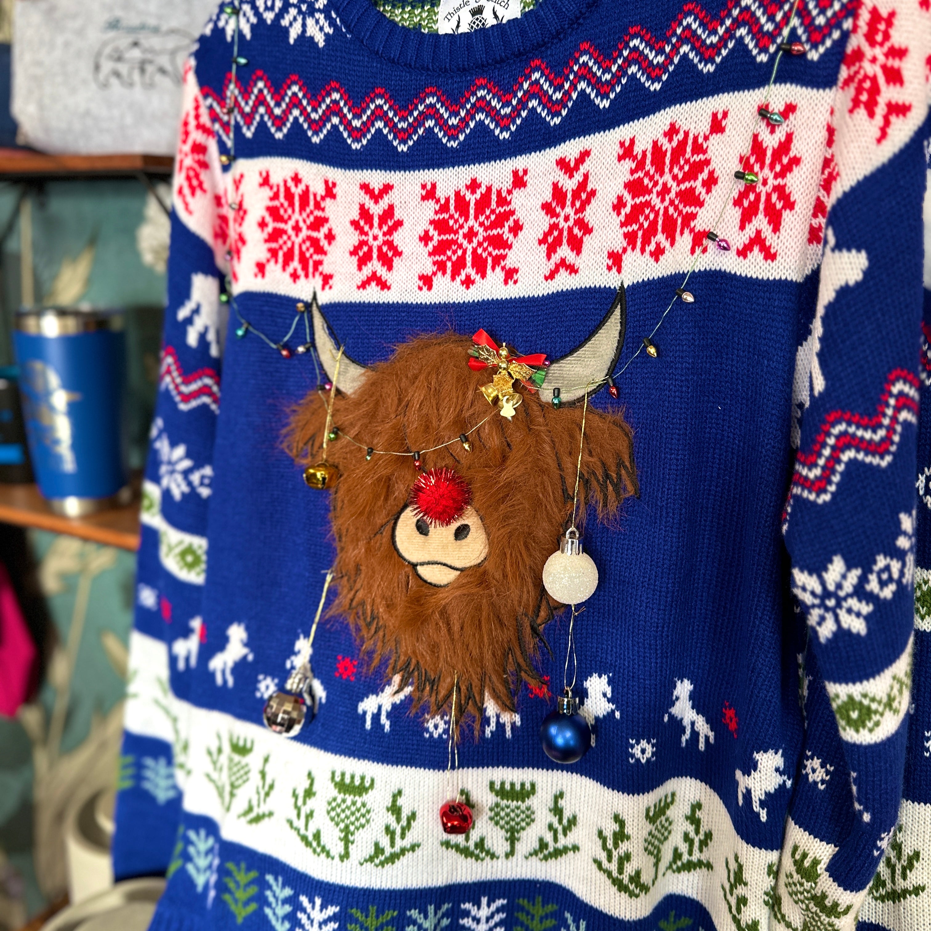 Hairy Highland Coo Ugly Christmas Sweater