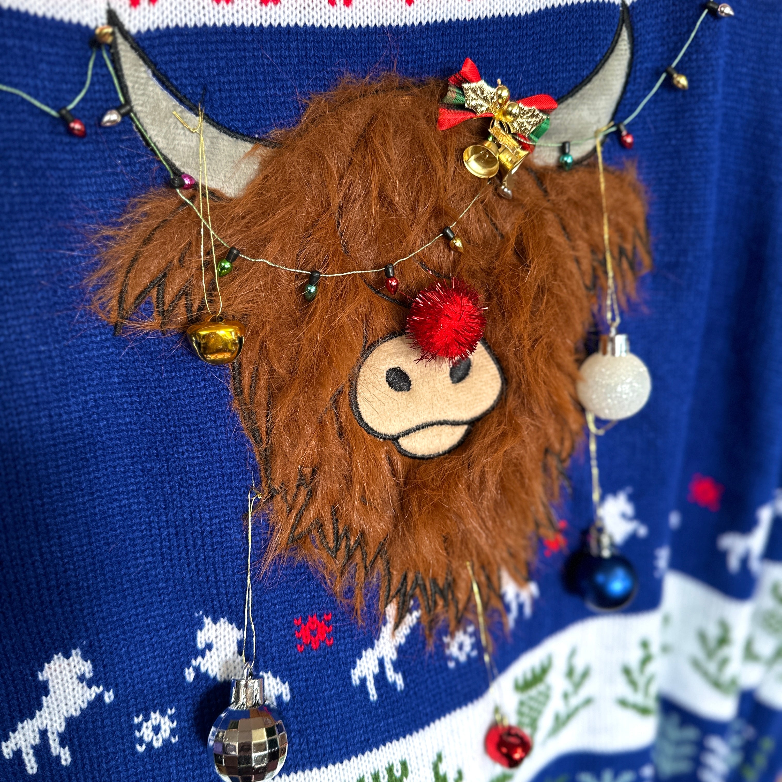 Hairy Highland Coo Ugly Christmas Sweater