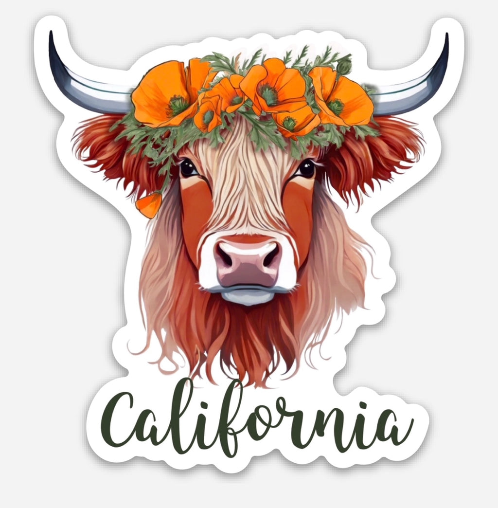 Choose Your State - Highland Coo 3" Stickers