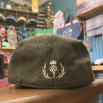 Cabby/Newsboy Herringbone Hat with Scottish Thistle Embroidery Wool Blend Golf Cap