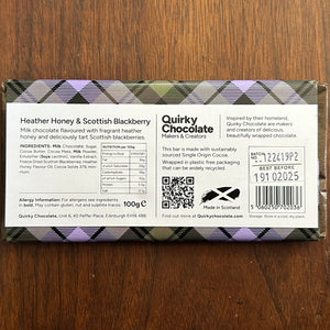 Heather Honey & Blackberry Milk Chocolate Bar by Quirky Chocolate