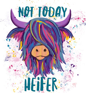 Colorful Coo Not Today Heifer or Not in the Mood 16oz Frosted Beer Can Glass with Bamboo Lid and Straw