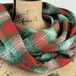 Old Time Retro Christmas Ombre Plaid Luxe Collection Infinity and Blanket Scarves