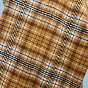 Mustard Yellow, Cinnamon Orange, Black, and White Luxe Collection Plaid Infinity and Blanket Scarves