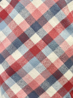 Americana Red, White, and Blue Small Square Check 100% Organic Cotton Plaid Infinity and Blanket Scarves