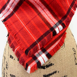 Barn Red, Black, and White 100% Organic Cotton Plaid Infinity and Blanket Scarves