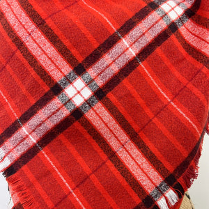 Barn Red, Black, and White 100% Organic Cotton Plaid Infinity and Blanket Scarves