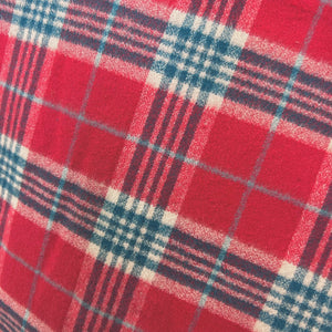 Cherry Chapstick Red, Blue, and Ivory 100% Organic Cotton Plaid Infinity and Blanket Scarves