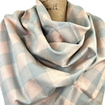 Buffalo Plaid in Muted Peach and Grey 100% Organic Cotton Plaid Infinity and Blanket Scarves