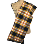 Black and Mustard Yellow with a Small Green Stripe Luxe Collection Plaid Infinity and Blanket Scarves