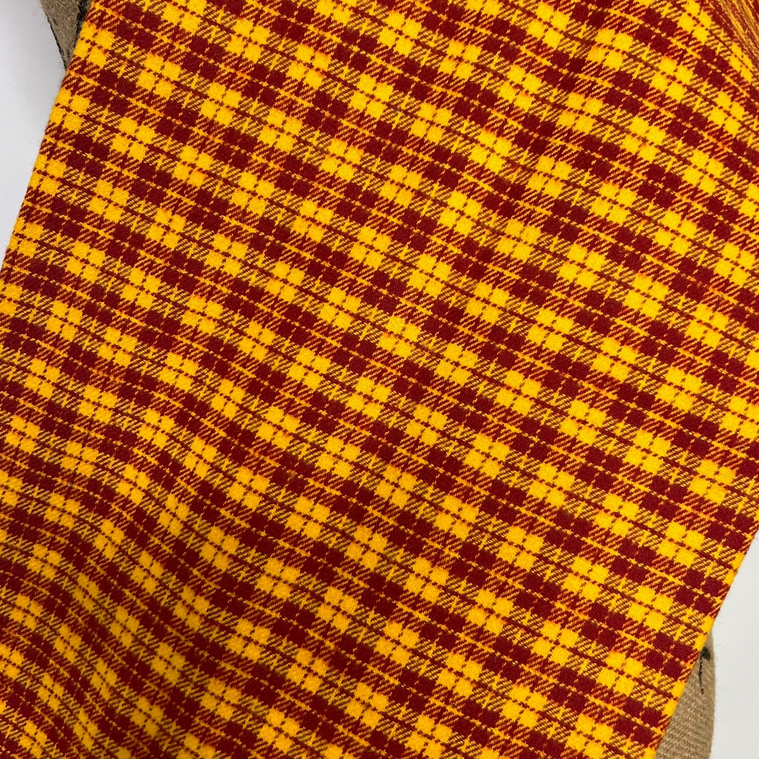 Warm Red and Golden Yellow Luxe Collection Plaid Infinity and Blanket Scarves