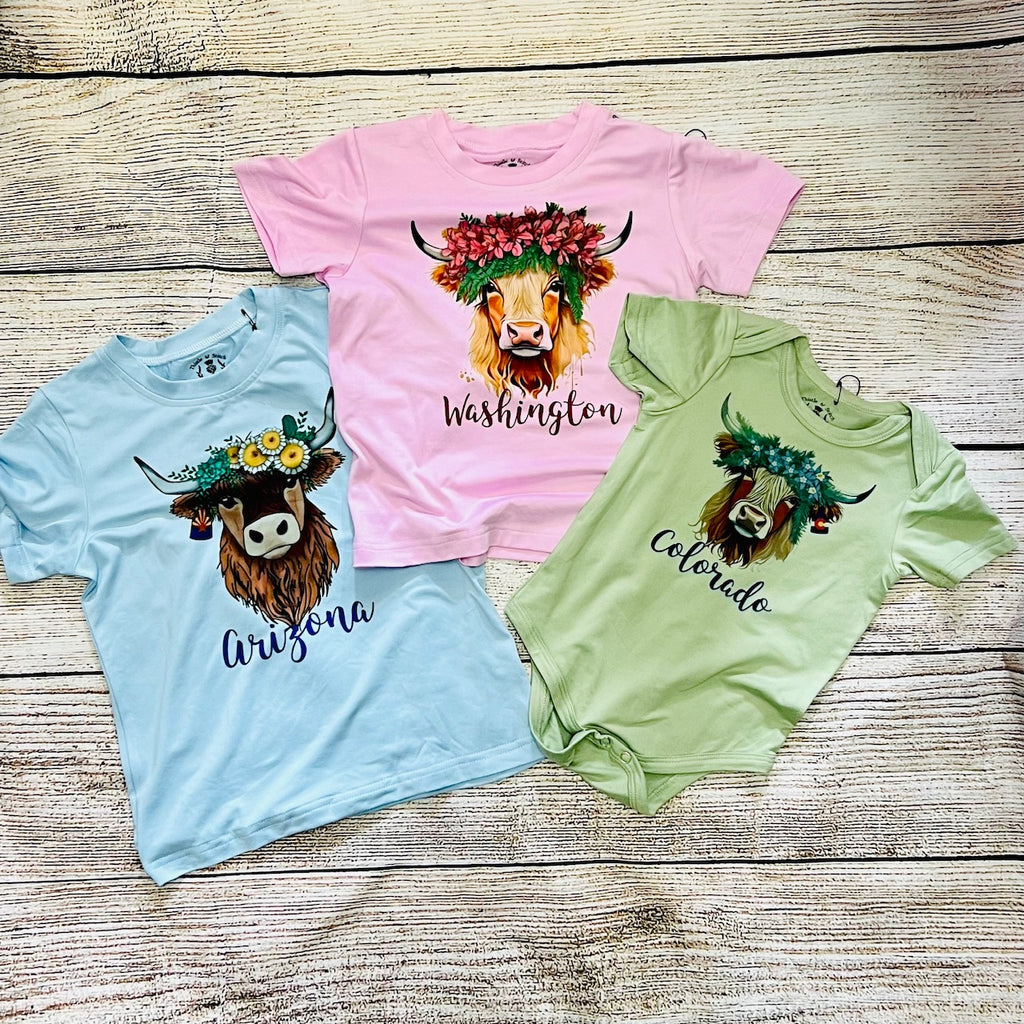 Choose Your State - Highland Coo Onesies