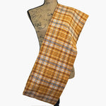 Mustard Yellow, Cinnamon Orange, Black, and White Luxe Collection Plaid Infinity and Blanket Scarves