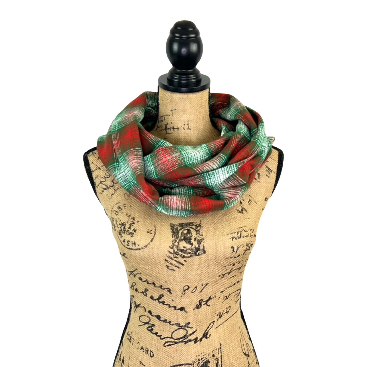 Old Time Retro Christmas Ombre Plaid Luxe Collection Infinity and Blanket Scarves