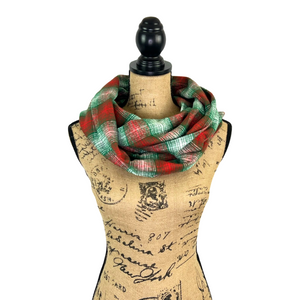 Old Time Retro Christmas Ombre Plaid Luxe Collection Infinity and Blanket Scarves