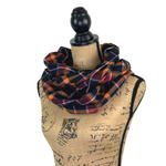 Black, Cherry Cola Purple, and Orange Luxe Collection Plaid Infinity and Blanket Scarves