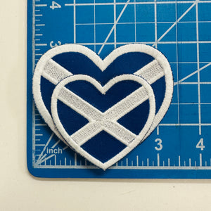 Heart Saltire Flag of Scotland Iron-On Patches