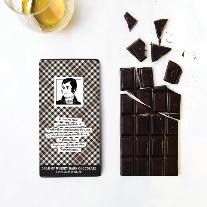 Burns Dram of Whisky Dark Chocolate Bar by Quirky Chocolate