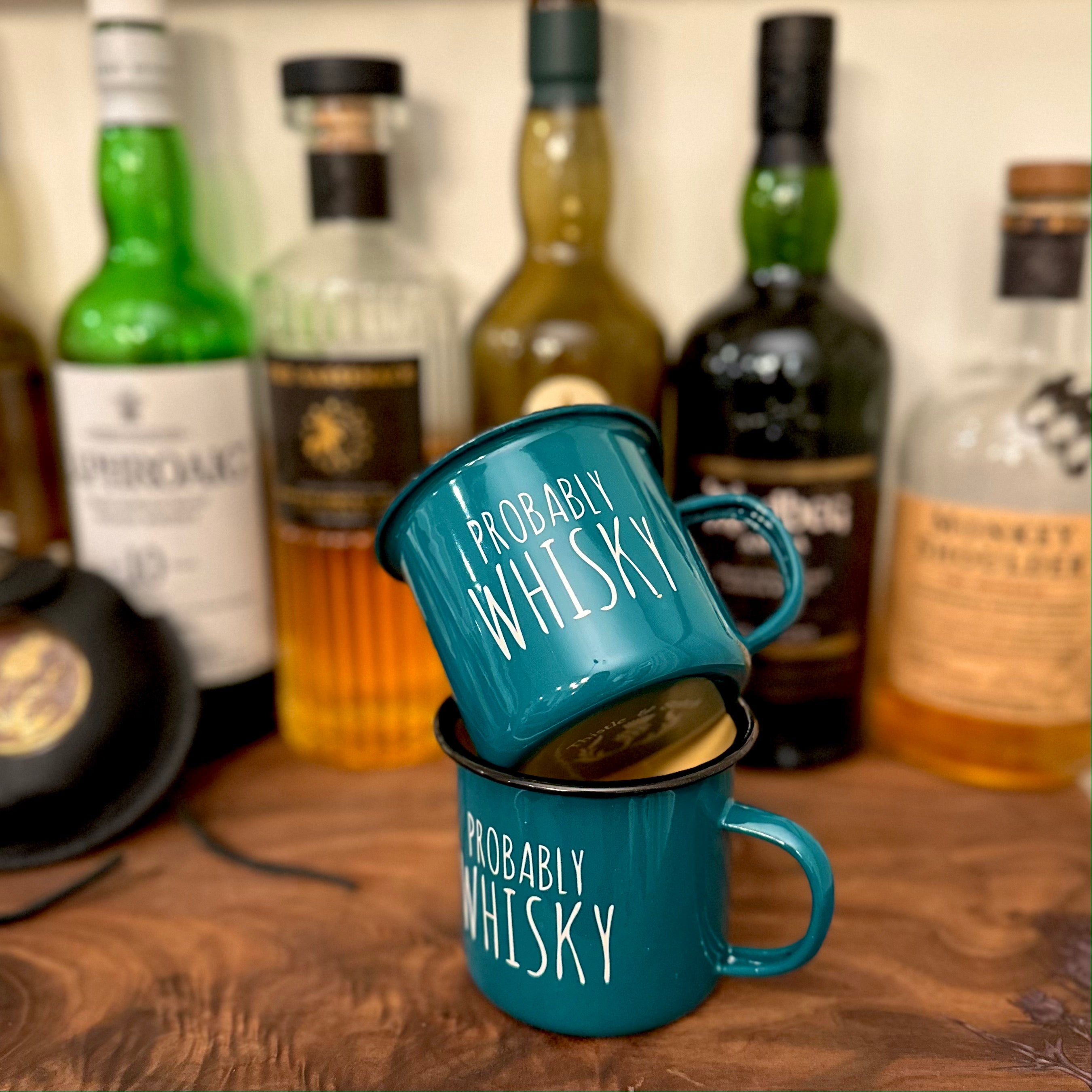 Probably Whiskey Enamel Mug Funny Whiskey Gift and Coffee Gift! Cute Mug -  Funny Mug - Camp Mug Probably Whiskey Enamel Camping Mug
