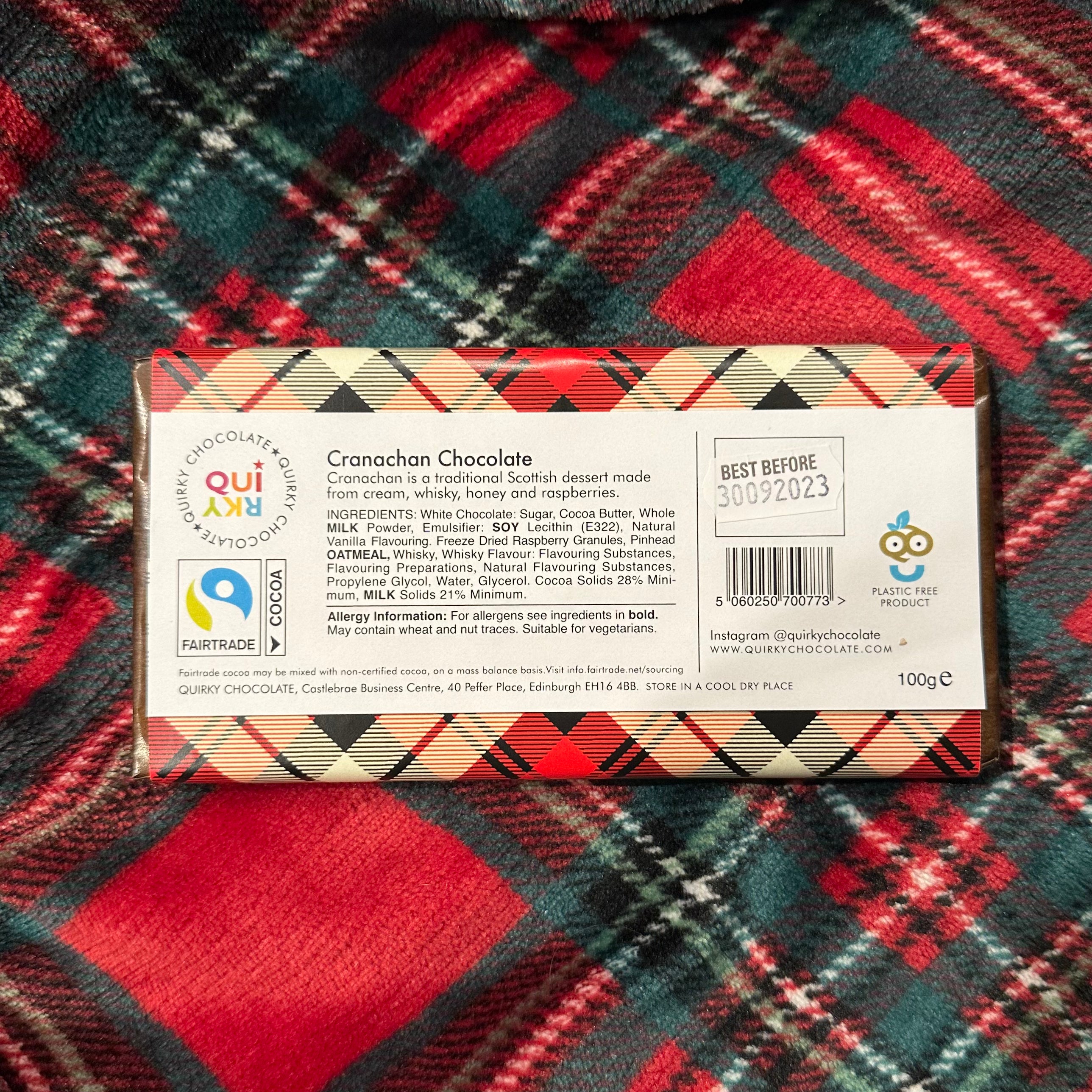 Tartan Mini Chocolate Bars by Quirky Chocolate