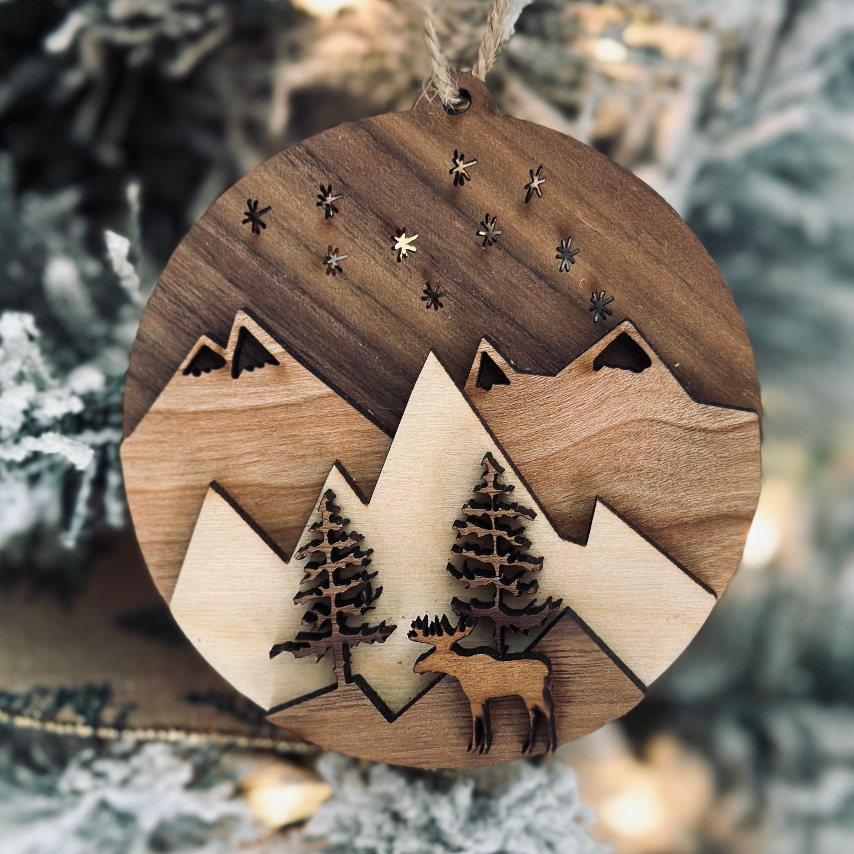 Bear Mountain - Layered 3-D Wooden Ornament Collection by Acorn ...